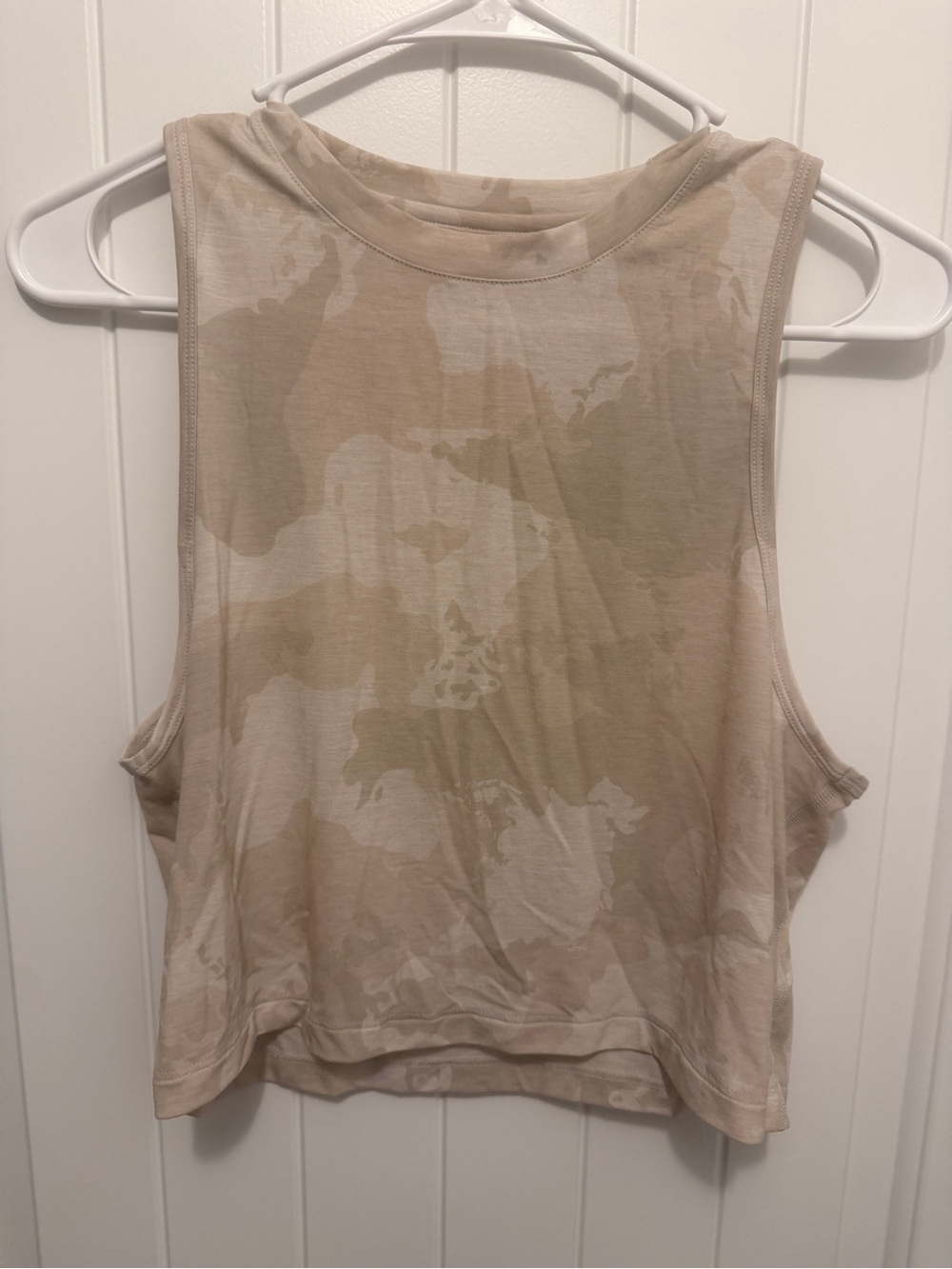 NOBULL Racerback Beige Camo Crop Tank Size XS NWT